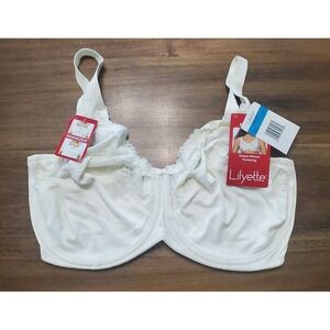 Lilyette Minimizer Bra 38DDD Ivory Cream Lace Underwire #0428 Maidenform NWT